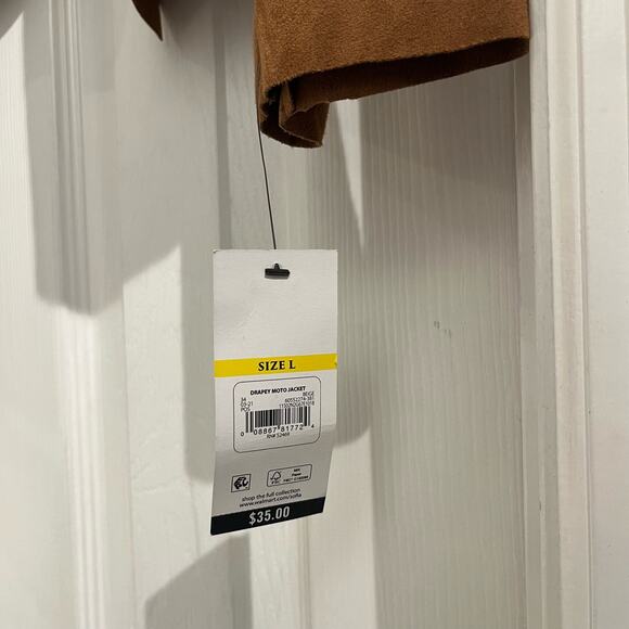 Sofia Vergara Women's Camel Moto Single-Breasted Jacket Size Large - Picture 7 of 9